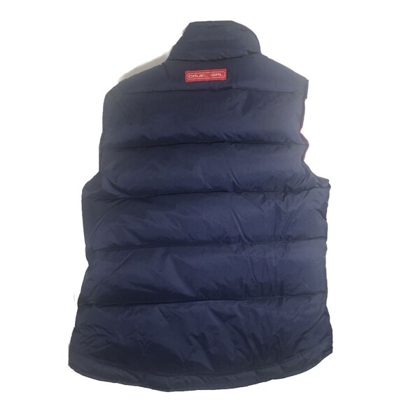 Cruel Girl  Quilted Feather Down Blue/Red Puffer Vest Women's Size Medium - Picture 2 of 8